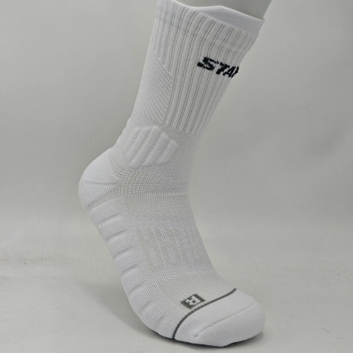 STAKD Elite Crew Socks (White)